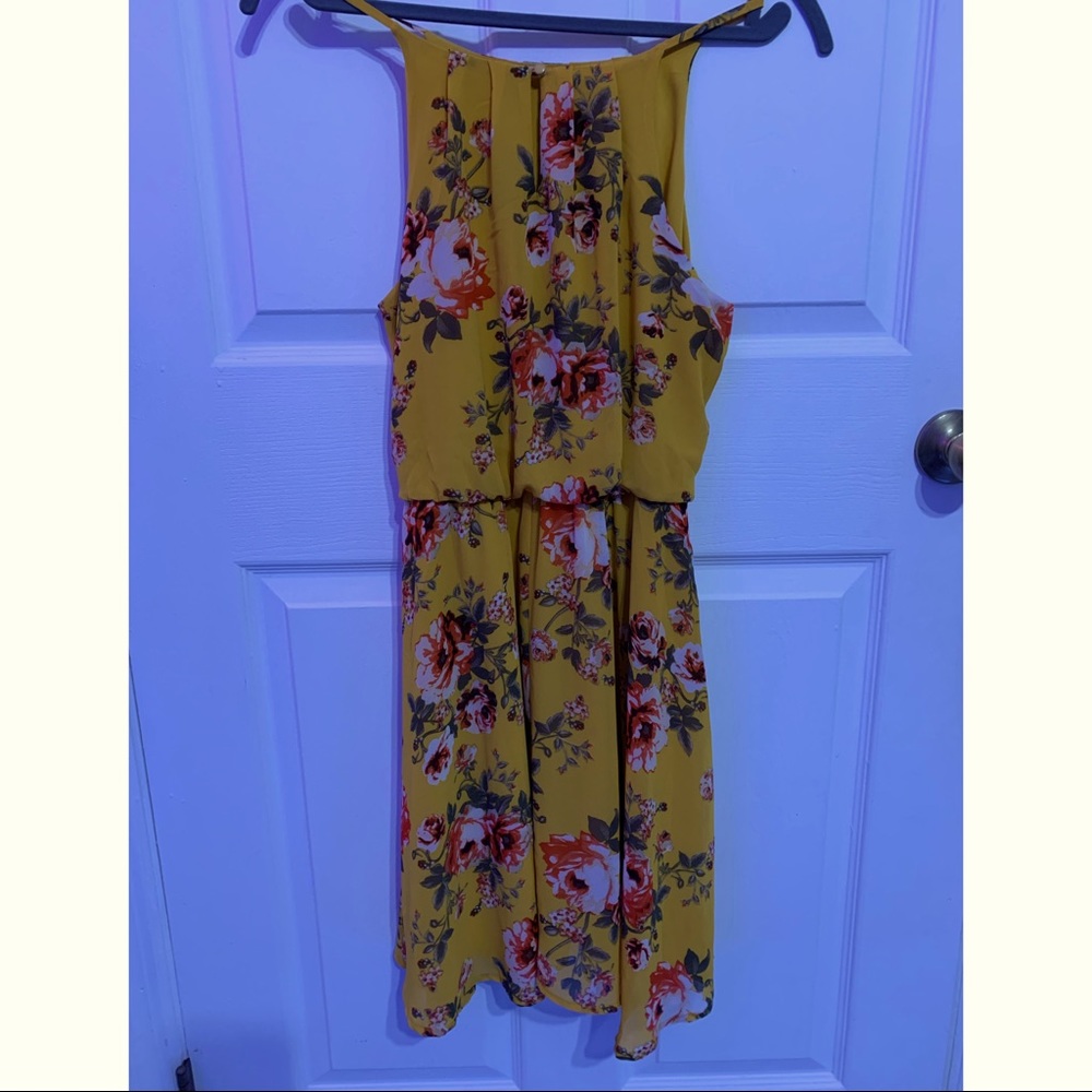 Blue Rain Yellow Floral Dress